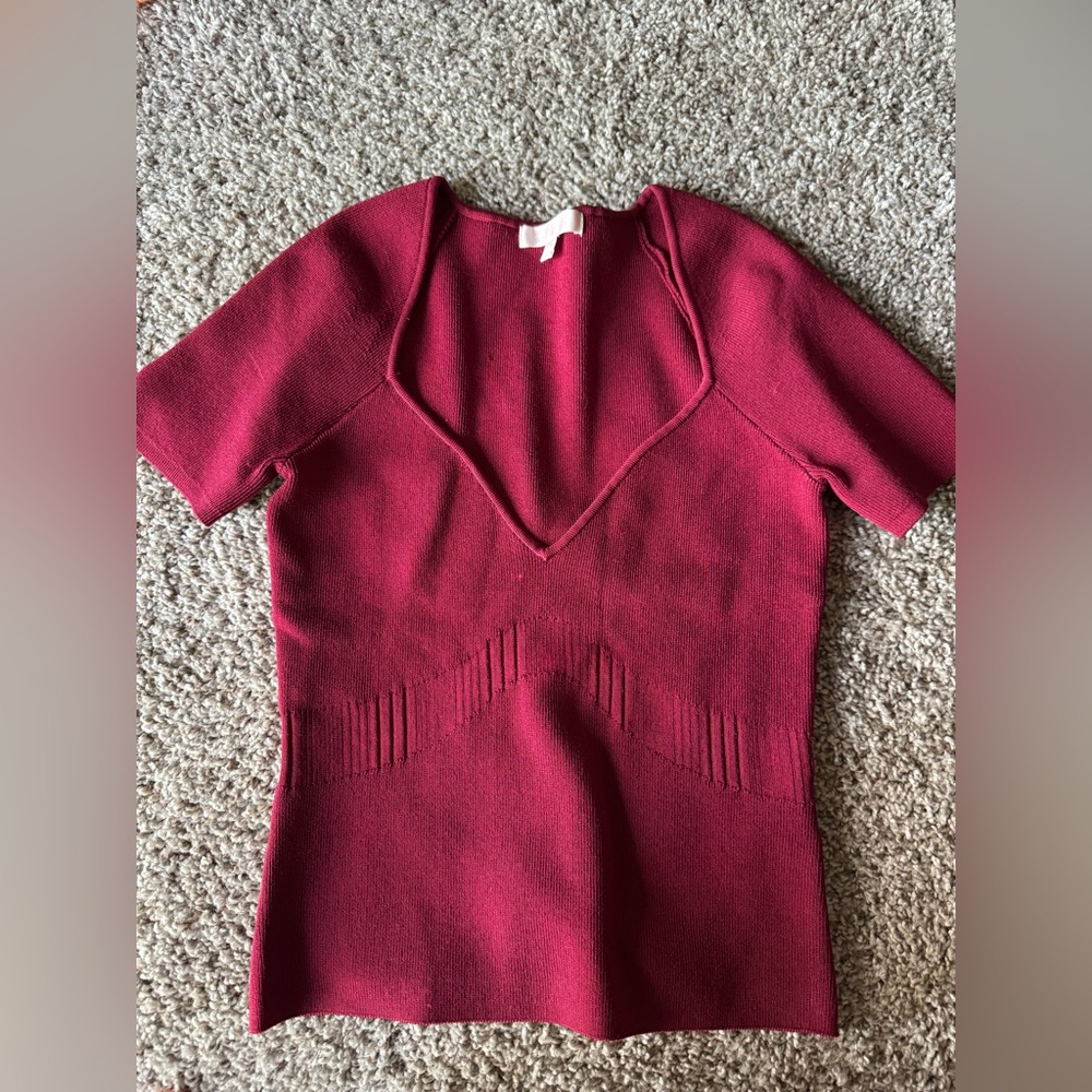 Guess Burgundy Knit Top